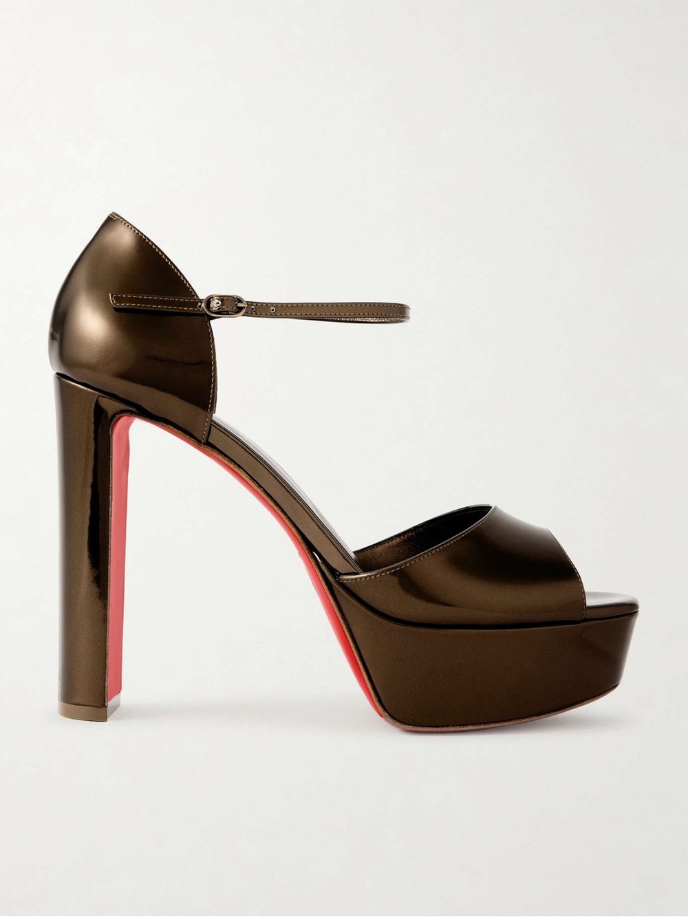 Christian Louboutin Sandaloo 130 mirrored-leather platform sandals $1,295